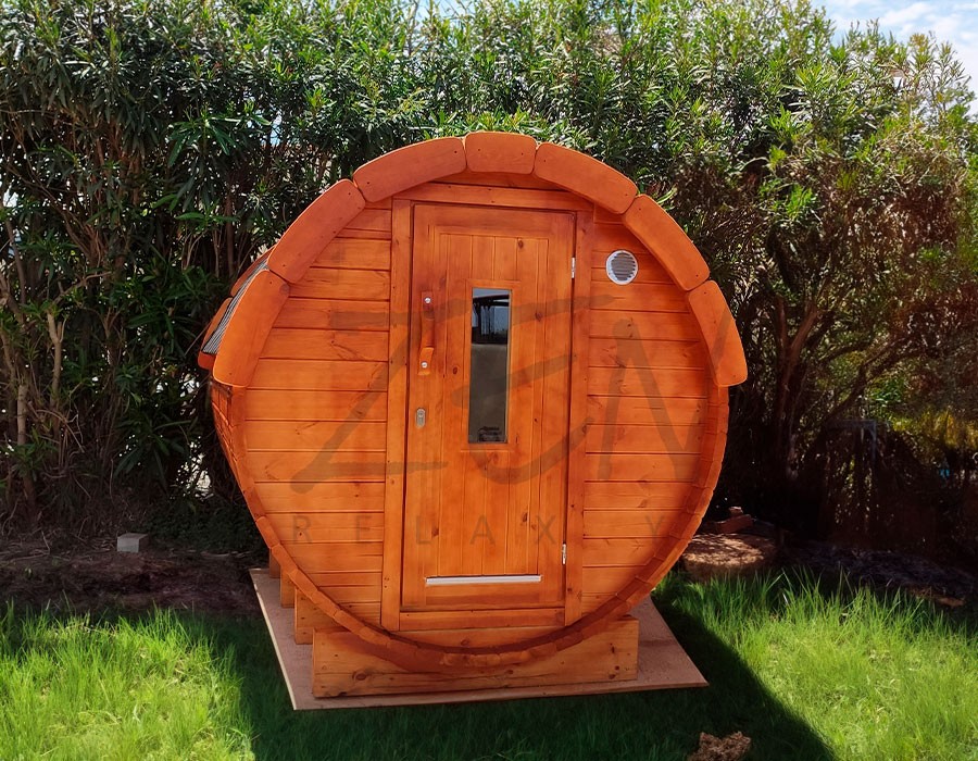 SAUNA BARRIL 2,4 m Ø 1,97 m Montada en CULLERA